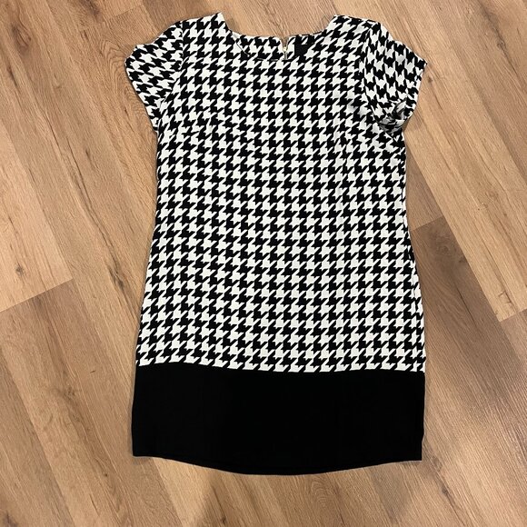 Cynthia Rowley Black White Houndstooth Dress Size 12 - Picture 3 of 7